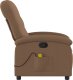 vidaXL vidaXL Rozkładany fotel masujący, brązowy, obity tkaniną 5