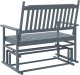 vidaXL vidaXL Ławka bujana, szara, 118x70x104,5 cm, lite drewno topolowe 5