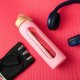 Wessper Szklana butelka z miarką motywacyjną B1 Borosilicate różowa 500 ml 5