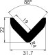 NMC Profil ochronny ostrzegawczy krawędzi typ E L 32x22mm 1m NOMA PROTECT 2