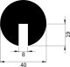 NMC Profil ochronny ostrzegawczy krawędzi typ WP O 40x40mm 1m NOMA PROTECT 2