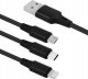 Kabel USB Hello Case USB-A - USB-C + microUSB + Lightning 1 m Czarny (GSMA0119) 4