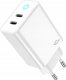 Ładowarka Jellico JELLICO ładowarka sieciowa EU19 GaN PD 40W 2xUSB-C Biały   Kabel 2x USB - C 5