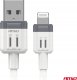 Kabel USB AMiO USB-A - Lightning 1 m Biały 2