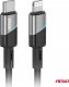Kabel USB AMiO USB-C - Lightning 1 m Czarny 2