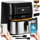 Frytkownica beztłuszczowa Yoer 4w1 Frytkownica BEZTŁUSZCZOWA Piekarnik GRILL Suszarka do grzybów, owoców, warzyw YOER 1700W + WI-FI - YOER Crispo AF01BK 1