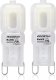 Aigostar  2x Żarówka diodowa SMD LED G9 2W mleczna biała zimna 230V 2x Żarówka diodowa SMD LED G9 2W mleczna biała zimna 230V 1