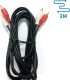 Kabel Aigostar  Kabel audio 2RCA/2RCA 3 m czarny Kabel audio 2RCA/2RCA 3 m czarny 1