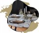 Secret de Gourmet Zestaw do przekąsek: 6 porcelanowych miseczek + bambusowa taca 6
