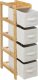 5five Wąski regał bambusowy TIDY z 4 materiałowymi koszami, wys. 78,5 cm 7