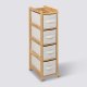5five Wąski regał bambusowy TIDY z 4 materiałowymi koszami, wys. 78,5 cm 8