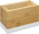 5five Organizer na sztućce, regulowany rozmiar, bambusowy, biały, 18 x 10 x 12 cm 2