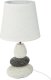 Atmosphera Lampa stołowa z abażurem, Ø 18 x 33 cm, biała z podstawą z kamieni 1