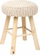 Atmosphera Taboret tapicerowany w stylu retro, kremowy, 43 x 32 cm 1