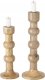 Boltze Drewniane świeczniki rzeźbione BUBBLES, 2 sztuki 1
