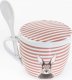 Boltze Kubek z pokrywką i z łyżeczką FLUFFY, porcelanowy, zajączek, 600 ml 4