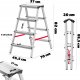 Kadax KADAX Drabina aluminowa dwustronna 125kg 4 stopnie 2