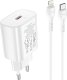 Ładowarka Hoco HOCO ŁADOWARKA SIECIOWA TYP C PD 25W QC3.0 Z KABLEM DO LIGHTNING 8-PIN JETTA N22 BIAŁA 1