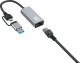 Adapter USB LevelOne RJ-45 - USB-C + USB-A Srebrny  (USB-0423) 3
