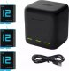 Ładowarka do aparatu Telesin Ładowarka Box Usb + 3x Akumulator Bateria Do Gopro Hero 9 10 11 12 Black / Gp-bnc-011-c 5
