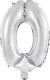 AMSCAN Balon foliowy mini cyfra 0 srebrna 30,5x40cm 9909678 2