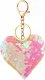 LeanToys Brelok Serce Cekiny Dwustronne Biały Jasno-Różowy 2