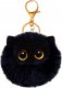 LeanToys Brelok Pluszowy Kot Ozdoba Oczy Uszy Czarny 2