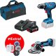 Zestaw elektronarzędzi Bosch ZESTAW BOSCH 18V GWS180-LI + GSR18V-50 + 1x2.0Ah + 1x5,0Ah + GAL18V-40 + XL-BOXX 2