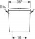 Geberit Geberit Selnova Spłuczka nasadzana, B36.5cm, H39cm, T16.5cm, spłukiwanie dwudzielne, przyłącze wody z boku [12] 2