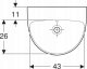 Umywalka Geberit Geberit Selnova Umywalka kompaktowa, B50cm, H18cm, T41cm, z przelewem, bez otworu na baterię [20] 2