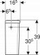 Geberit Geberit Selnova Square Spłuczka nasadzana, B36.5cm, H39.5cm, T16.5cm, spłukiwanie dwudzielne, przyłącze wody z boku, obracana, do WC Rimfree [12] 3