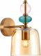 Kinkiet Italux Namos WL-27092A-MC-BRO kinkiet lampa ścienna modern nowoczesny metalowy szklany klosz 1x40W E27 złoty/multikolor 1