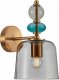 Kinkiet Italux Italux Namos WL-27092B-MC-BRO kinkiet lampa ścienna modern nowoczesny metalowy szklany klosz 1x40W E27 złoty/multikolor 1
