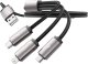 Kabel USB Tech-Protect USB-A - USB-C + microUSB + Lightning 1 m Szary (5906203691272) 3