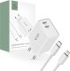 Ładowarka Tech-Protect TECH-PROTECT C35W 2-PORT NETWORK CHARGER PD35W + LIGHTNING CABLE WHITE 1