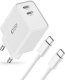 Ładowarka Tech-Protect TECH-PROTECT C35W 2-PORT NETWORK CHARGER PD35W + TYPE-C CABLE WHITE 2