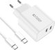 Ładowarka Tech-Protect TECH-PROTECT C35W 2-PORT NETWORK CHARGER PD35W + TYPE-C CABLE WHITE 3