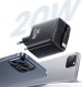 Ładowarka Usams USAMS Ład. siec. 1xUSB-C ze zwijanym kablem USB-C Retractable PD+QC 20W Gan Fast Charging czarny/black YC Series CC233TC01 (US-CC233) 20