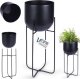 Vilde Osłonka na doniczkę na stojaku metalowa czarna 16,5x42 cm 9