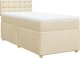 vidaXL Łóżko kontynentalne z materacem, kremowe, tkanina, 80x200 cm 2