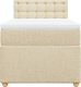 vidaXL Łóżko kontynentalne z materacem, kremowe, tkanina, 80x200 cm 4