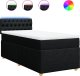 vidaXL Łóżko kontynentalne z materacem, czarne, tkanina, 80x200 cm 2