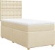 vidaXL Łóżko kontynentalne z materacem, kremowe, tkanina, 80x200 cm 2