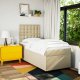 vidaXL Łóżko kontynentalne z materacem, kremowe, tkanina, 80x200 cm 4
