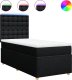 vidaXL Łóżko kontynentalne z materacem, czarne, tkanina, 80x200 cm 2