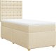 vidaXL Łóżko kontynentalne z materacem, kremowe, tkanina, 80x200 cm 3