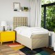 vidaXL Łóżko kontynentalne z materacem, kremowe, tkanina, 80x200 cm 5