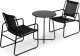 ModernHome Zestaw komplet mebli ogrodowych dwa krzesła stolik czarny 5