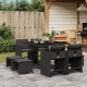 vidaXL vidaXL 9-cz. zestaw mebli ogrodowych z poduszkami, czarny, rattan PE 1
