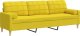 vidaXL vidaXL 3-osobowa sofa z poduszkami, jasnożółta, 210 cm, obita tkaniną 2